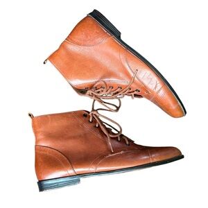 Calico prairie cognac lace-up Brown Ankle Boots Size 5.5